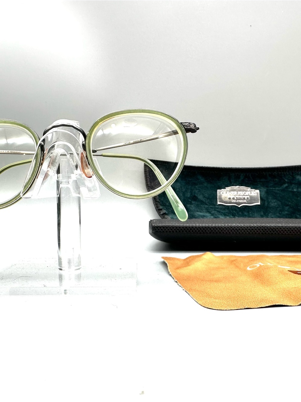 Oliver Peoples MP-2 560 P Eyeglasses Light Green Round Filigree Frames with Case